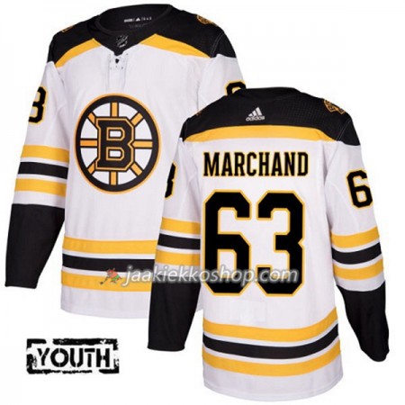 Lapsille NHL Boston Bruins Pelipaita Brad Marchand 63 Adidas 2017-2018 Valkoinen Authentic